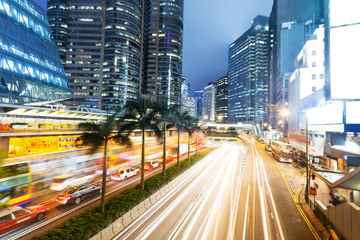 Fototapeta na wymiar traffic through downtown HongKong