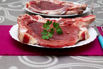 fresh meat on the table
