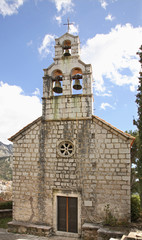 Fototapeta na wymiar St. Stephen's church in Sveti Stefan. Montenegro