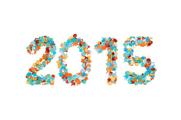 Carnival 2015 confetti and outline isolated