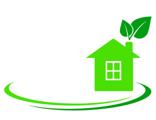 green leaf and house