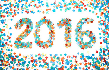 Carnival 2016 date confetti isolated