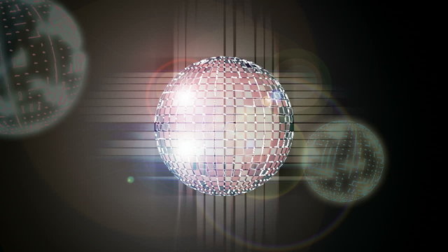 Shiny abstract party design with Disco ball animated.