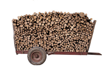 firewood on a trailer