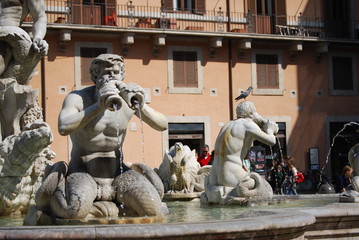 Fontana del Moro in Piazza Navona. Rome, Italy