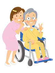 看護師と患者さんイラスト