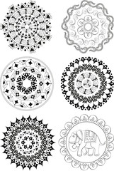 Set of ethnic patterns and mandalas