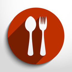 Vector disware and cutlery web icon