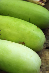 Fresh vegetables - green hatch in the market.