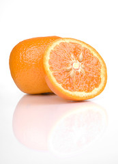 Juicy orange fruit isolated on white background