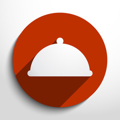 Fototapeta premium Vector restaurant cloche web icon