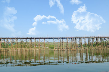 The oldest and longest wooden bridge in Thailand.