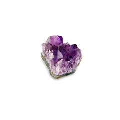 isolated image of stone amethyst on white background closeup