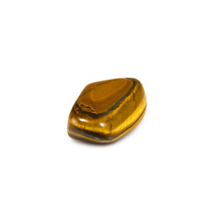 beautiful tiger eye stone on a white background