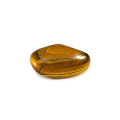 beautiful tiger eye stone on a white background closeup