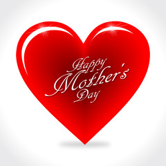 Happy Mothers's Day Illustration with Heart from Cloud