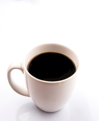 Hot beverages of chocolate, tea and black coffee 