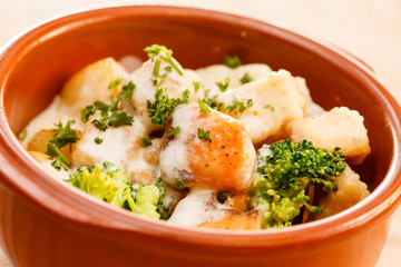 meat and vegetables in the pot