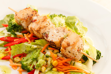 chicken kebab with vegetables