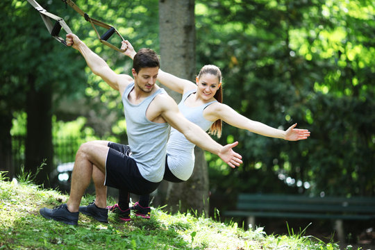 P&auml;rchen beim Seiltraining