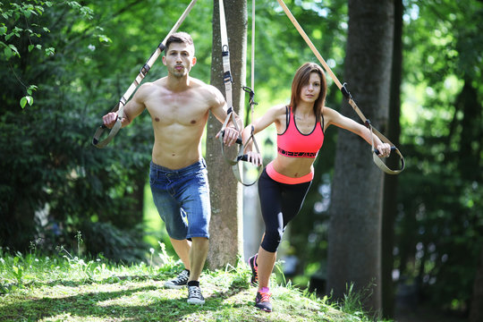 P&auml;rchen beim Seiltraining