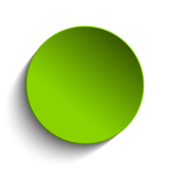 Green Circle Button on White Background