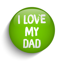 Happy Fathers Day Green Icon Button
