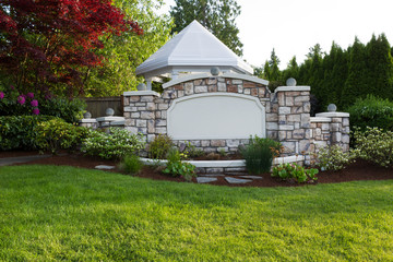 Pavilion with Stone Front Fence