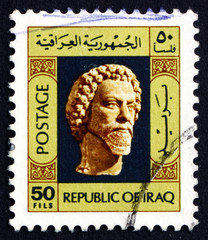 Postage stamp Iraq 1976 Head of Bearded Man