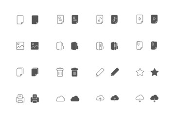 Outline and filled File icon set