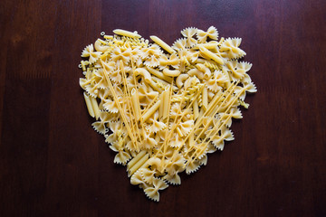 Italian pasta ，Heart-shaped of pasta