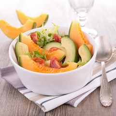salad with melon and avocado