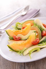 salad with melon and avocado