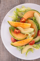 salad with melon and avocado