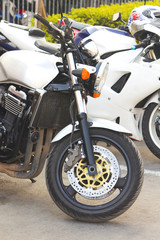 Obraz premium Front motorcycle wheel