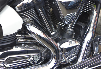 Shiny motorcycle engine