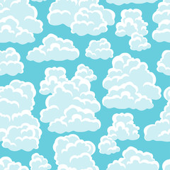 Seamless abstract pattern with sky and clouds.