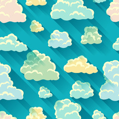 Seamless abstract pattern with sky and clouds.