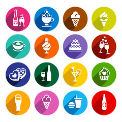 Set flat food icons