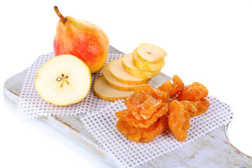 Dried pears, isolated on white