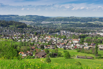Fototapeta na wymiar Aussicht Schweizer Dorf