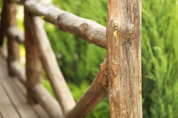 Fototapeta premium Old wooden fence in the garden