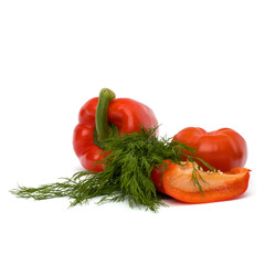 vegetables isolated on white background
