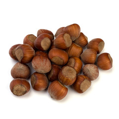 hazelnuts isolated on white background