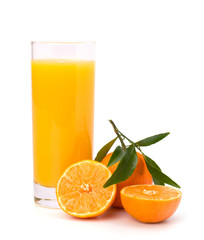 Tangerines and juice glass