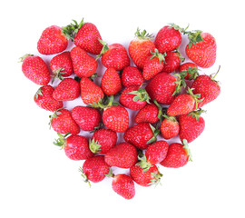 Ripe sweet strawberries isolated on white