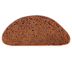 Slice of fresh rye bread isolated on white background cutout