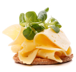 Cheese sandwich isolated on white background cutout