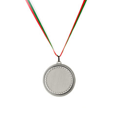 Silver blank medal isolated on white