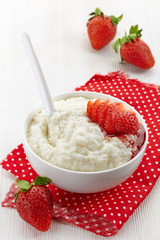 Bowl of rice flakes porridge